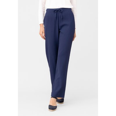 Pantalon lin bleu marine femme La Redoute