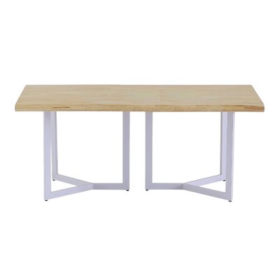 Table de repas rectangle en bois et acier blanc - ROMEA MATHI DESIGN
