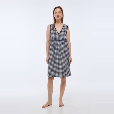 Chemise de nuit vichy en voile de coton bio GOTS MONOPRIX