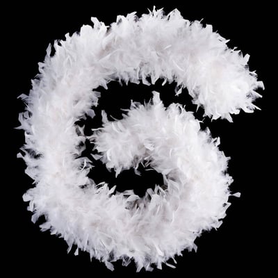 Guirlande de Noël boa blanc 1m80 100g en plumes ATMOSPHERA
