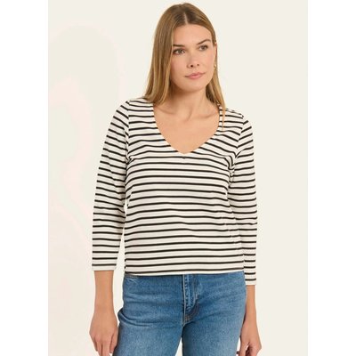 T-shirt fluide rayé col V KENZA NAF NAF