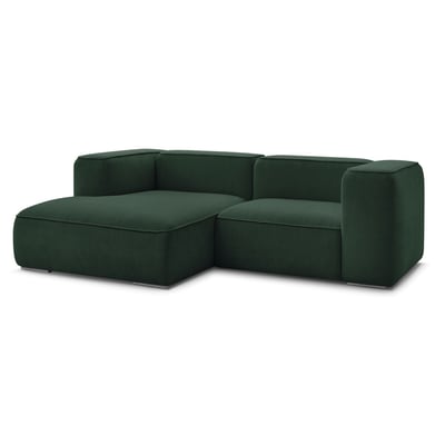 Canapé d'angle fixe 3 places en tissu texturé, ZEPHYR BOBOCHIC