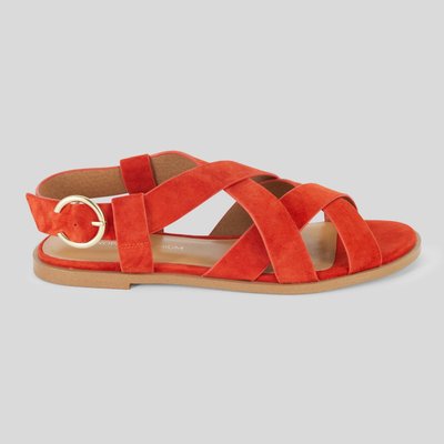 Sandales en cuir à brides croisées MONOPRIX