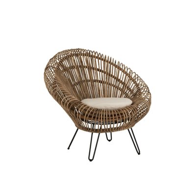 Fauteuil lounge en rotin naturel - FARO HELLIN, DEPUIS 1862
