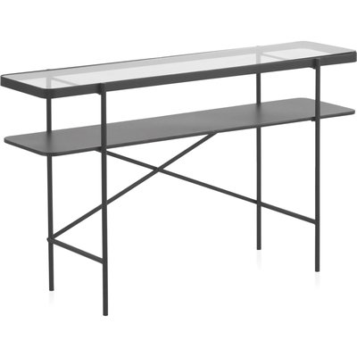 Console élégante en métal  avec plateau en verre transparent RECOLLECTION