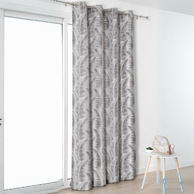 Rideau à oeillets aux motifs palmes LINDER