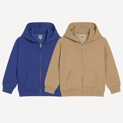 Pack of 2 Fleece Zip-Up Hoodies LA REDOUTE COLLECTIONS