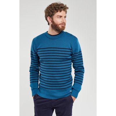 Pull marin rayé à boutons col rond MOLÈNE ARMOR-LUX