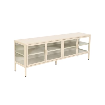 Meuble TV industriel métal et verre trempé 4 portes 160cm ARKANSAS SWEEEK