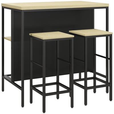 Ensemble de table de bar MDF Bois naturel HOMCOM