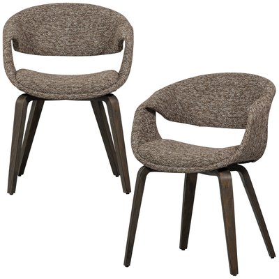 Lot de 2 chaises de table en bois et polyester YOSSI WOOOD