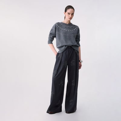 Pull en laine avec broderies bijoux LIU JO