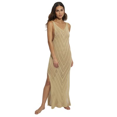 Robe longue OPÉRA plage tricotée décolleté V Complementos SELMARK MARE