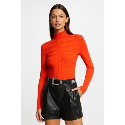 Pull col roule orange femme La Redoute