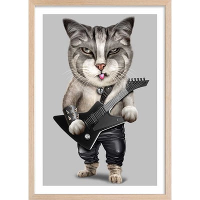 Affiche enfant chat en métal lourd HEXOA