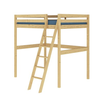 Pack lit mezzanine 2 places avec matelas Bois massif  AARON AKITEN RETAIL