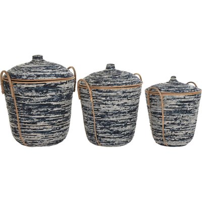 Panier raphia  et  style boho avec couvercle RECOLLECTION