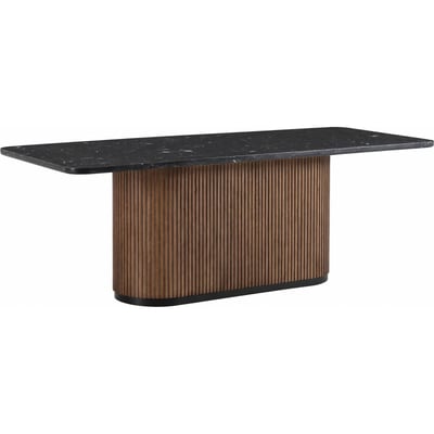 Table à manger en bois d'orme et marbre RECOLLECTION