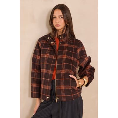 Blouson écossais en laine mélangée FELICITY Maison 123