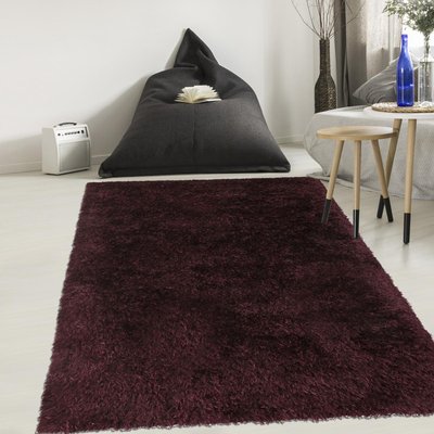 Tapis shaggy fait main motif uni MALAIDORY UN AMOUR DE TAPIS