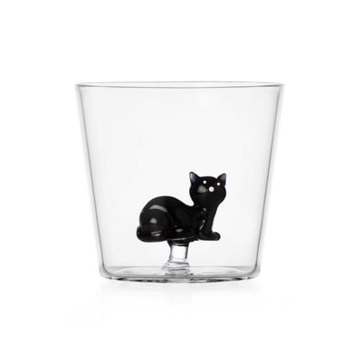 Verre à eau chat  TABBY CAT black cat ICHENDORF