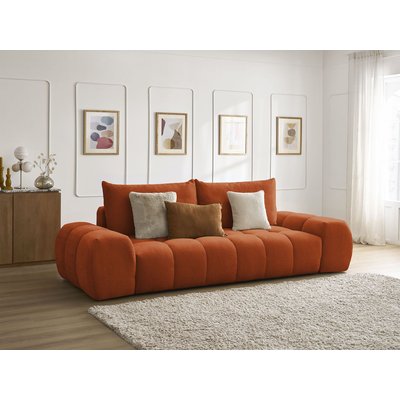 Canapé droit convertible 3 places en tissu texturé, EVEREST BOBOCHIC