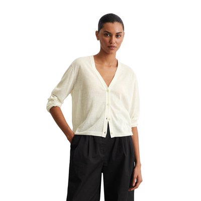 Cardigan en maille fine slim en mélange de coton organique MARC O'POLO