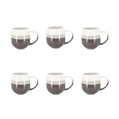 Lot de 6 mugs en grès 44cl, RIGA NOVASTYL