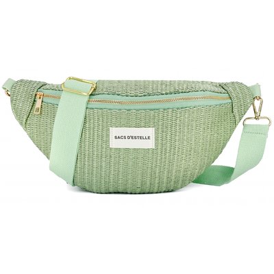 Sac à main bandoulière banane BLEU CERISE