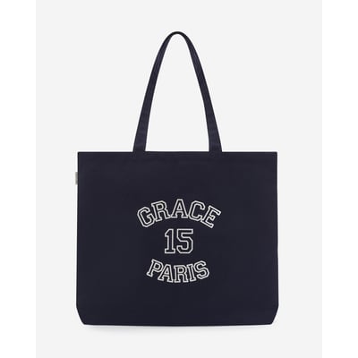 Tote bag en toile à logo imprimé marine Bright GRACE & MILA