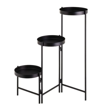 Support pot plante triple articulé métal noir 60x19x60cm WADIGA