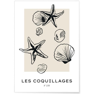Affiche Les coquillages L'AFFICHERIE