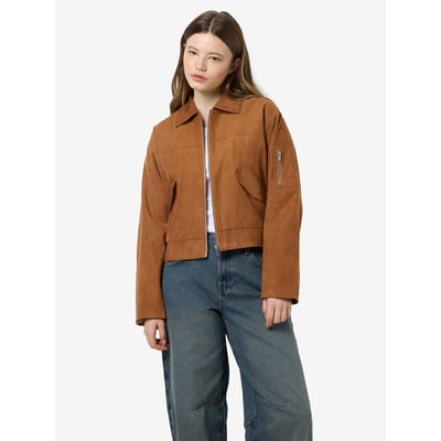 Manteau D'hiver Imitation Daim - Camaïeu - Taille L - Blouson Court Avec Fourrure - Occasion Très Bon état