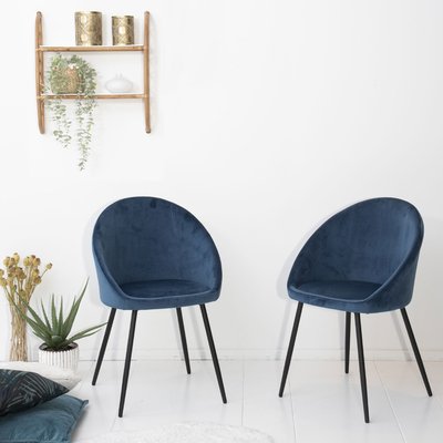 Lot de 2 chaises en velours, DIANE HAPPY GARDEN