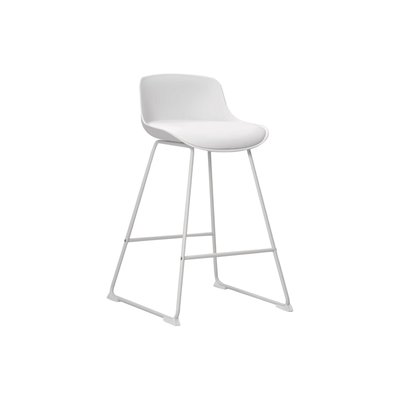 Tabourets de bar bas en métal et simili (lot de 2) - LILIAN HELLIN, DEPUIS 1862