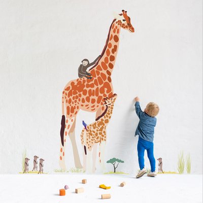 Sticker géant girafe Safari MIMI'LOU