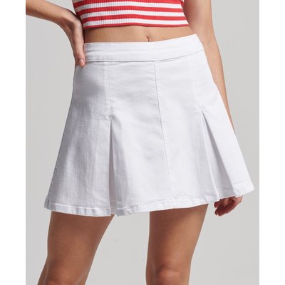 Mini jupe blanche plissée outlet