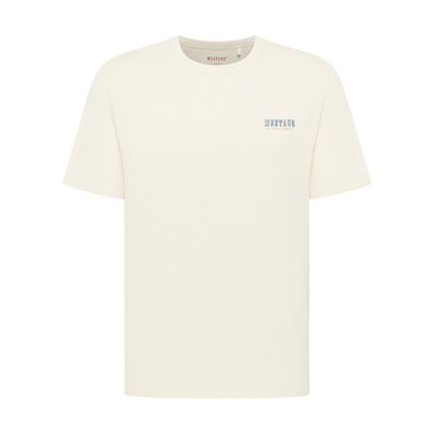 T-shirt Mustang coton avec manches courtes et col rond blanc MUSTANG