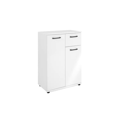 Meuble de rangement blanc 2 portes 1 tiroir ALVA PIER IMPORT