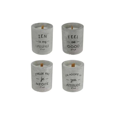 Bougie avec pot en ciment (Lot de 4) CMP