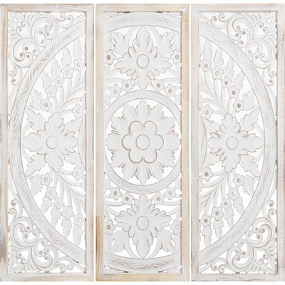 Panneaux décoratifs en bois, esprit floral (lot de 3) RECOLLECTION
