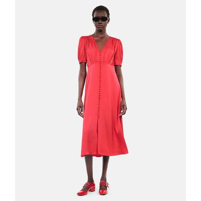 Vestido midi de manga corta con cuello en pico THE KOOPLES