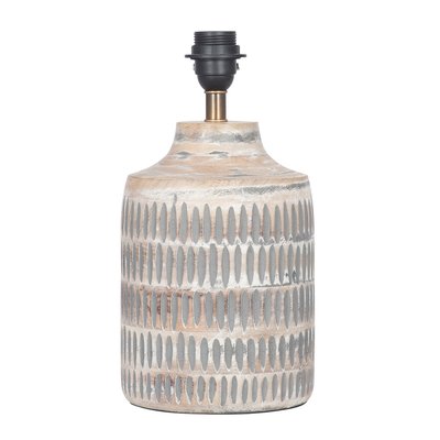 Grey Wash Textured Mango Wood Table Lamp Base SO'HOME