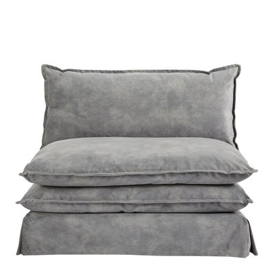 Fauteuil LEO velours - Gris clair BLANC D’IVOIRE