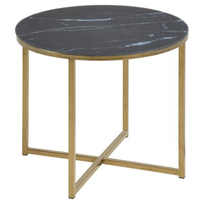 Table d’appoint Alysé ronde en verre et métal TOILINUX