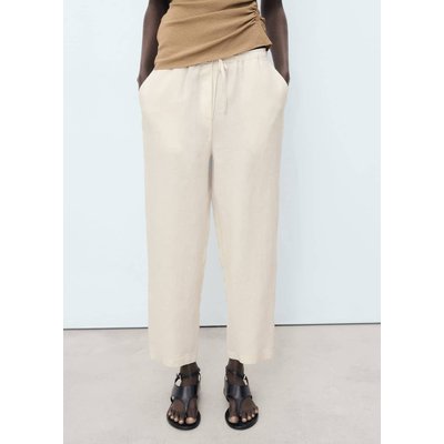 Pantalon lin cordon MANGO
