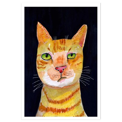 Affiche enfant chat roux HEXOA