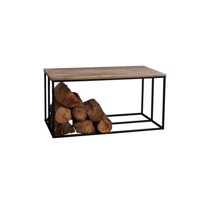 Table basse porte bûches en bois et métal Rondo AUBRY GASPARD