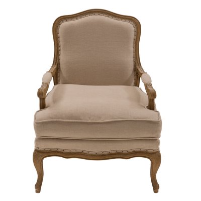 Fauteuil en chêne massif et tissu L74 cm - LOUIS XV SIGNATURE