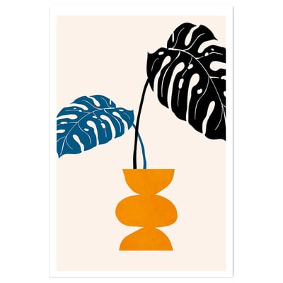 Affiche graphique ""plante en pot"" HEXOA